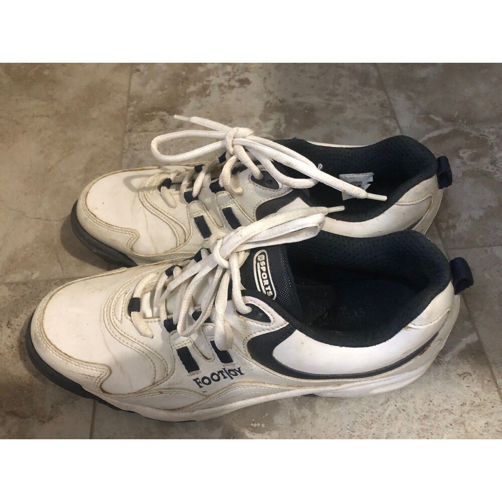 Mens Footjoy Sport Golf Shoes Lace Up White Size 10M Missing 1 front cleat